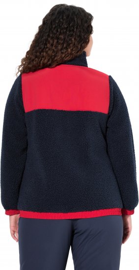 Ulla Popken Color Block Teddy Fleece Jacket Navy - Sudaderas y hoodies - 