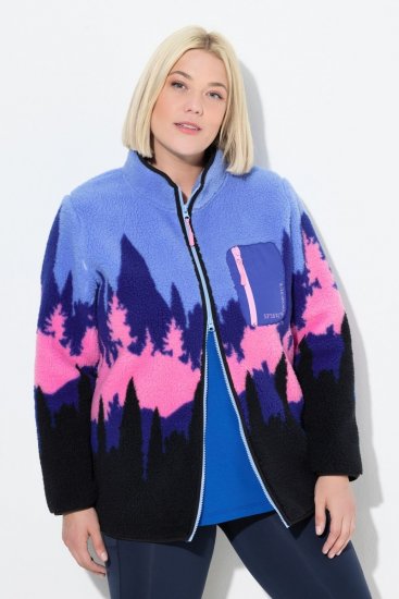 Ulla Popken Alpine Landscape Fleece Jacket Cloud Blue - Sudaderas y hoodies - Sudaderas, Hoodies y Punto Cómodos