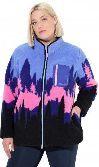 Ulla Popken Alpine Landscape Fleece Jacket Cloud Blue - Sudaderas y hoodies - 
