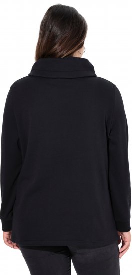 Ulla Popken Ribbon Detail Turtleneck Sweatshirt Black - Sudaderas y hoodies - 