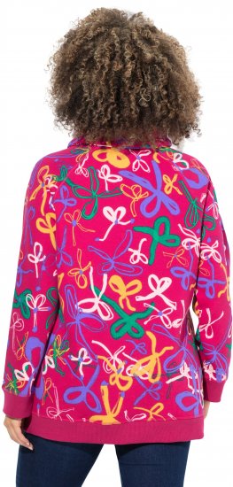 Ulla Popken Ribbon Print Turtleneck Sweatshirt Cherry Red - Sudaderas y hoodies - 
