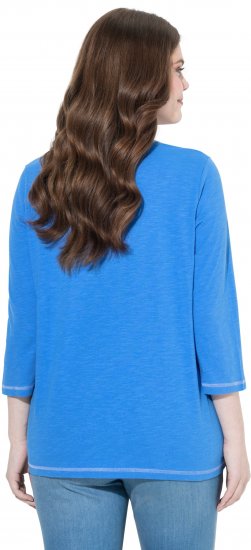 Ulla Popken Make It Amazing 3/4 Sleeve Graphic Tee Pacific Blue - Camisetas estampadas para mujer - 