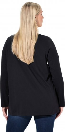 Ulla Popken Sequined Puppy Long Sleeve Graphic Tee Black - Camisetas estampadas para mujer - 