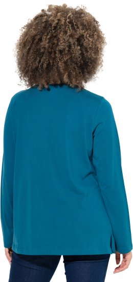 Ulla Popken Holiday Long Sleeve Graphic Tee Teal - Camisetas estampadas para mujer - 
