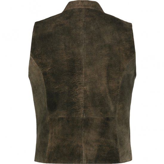 jP1880 Finest Goat Suede Traditional Vest Dark Brown - Trachten & Oktoberfest - Ropa Oktoberfest en tallas grandes (Trachten)