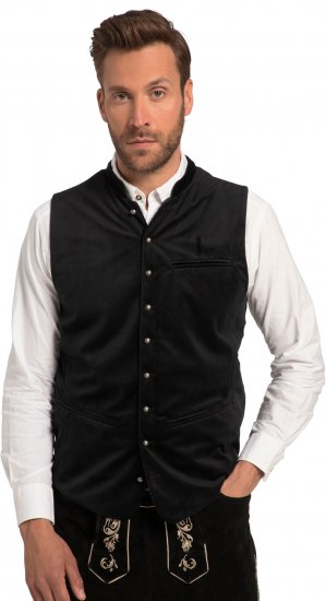 JP1880 Velvet Vest Traditional Black - Todos prendas - Ropa tallas grandes hombre