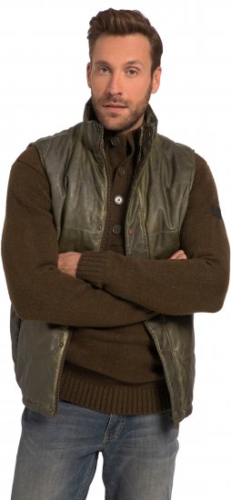 JP1880 Quilted Gilet Vintage Leather Green - Chaquetas - Chaquetas Tallas Grandes 2XL-8XL