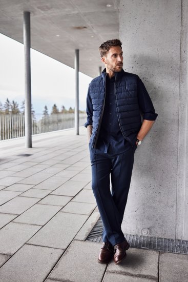 JP1880 Quilted Vest Techno Down Padding Navy - Chaquetas - Chaquetas Tallas Grandes 2XL-8XL