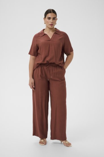 Kaffe Curve Emilia Wide Pants Henna Brown - Pantalones - 