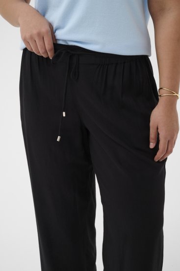 Kaffe Curve Mille Wide Pants Black Deep - Pantalones de tela - 