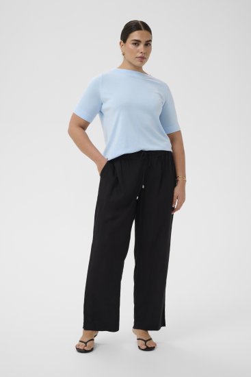Kaffe Curve Mille Wide Pants Black Deep - Pantalones de tela - 