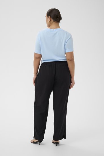 Kaffe Curve Mille Wide Pants Black Deep - Pantalones de tela - 