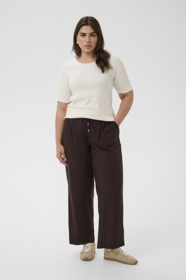 Kaffe Curve Mille Wide Pants Coffee Brown - Pantalones de tela - 