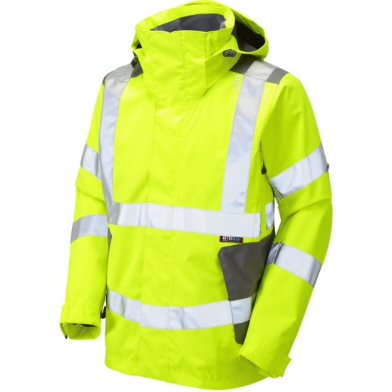 Leo Exmoor Ecoviz 10K Performance+ Breathable Jacket Hi-Vis Yellow - Ropa de trabajo - Ropa de trabajo 3XL-6XL
