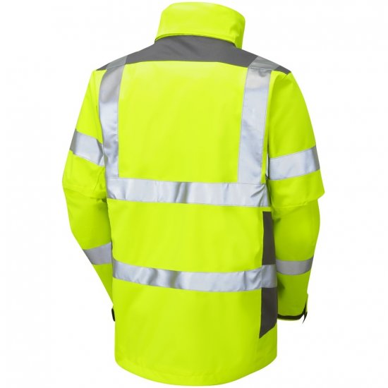 Leo Exmoor Ecoviz 10K Performance+ Breathable Jacket Hi-Vis Yellow - Ropa de trabajo - Ropa de trabajo 3XL-6XL