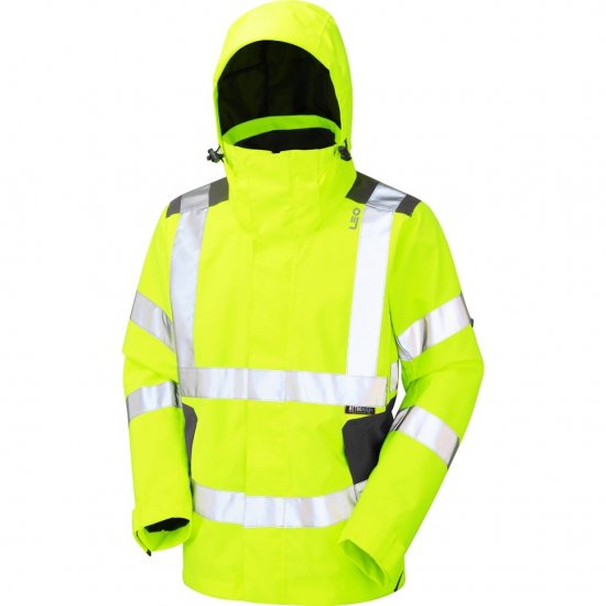 Leo Exmoor Ecoviz 10K Performance+ Breathable Jacket Hi-Vis Yellow - Ropa de trabajo - Ropa de trabajo 3XL-6XL
