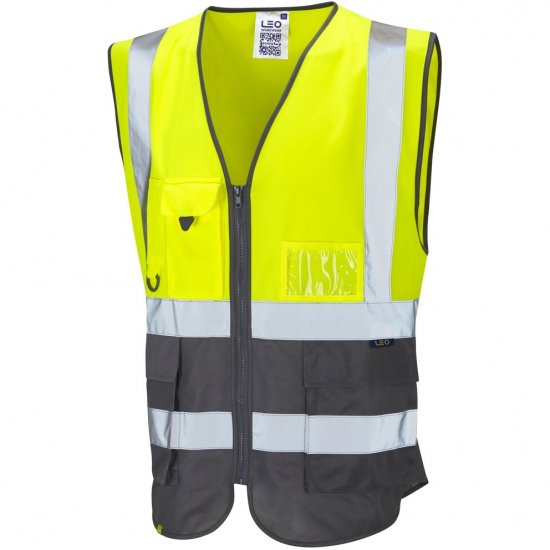 Leo Lynton Ecoviz Superior Waistcoat Hi-Vis Yellow/Grey - Ropa de trabajo - Ropa de trabajo 3XL-6XL