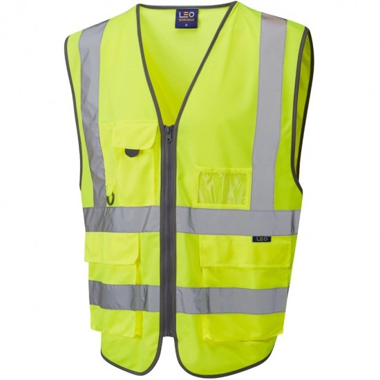 Leo Barnstaple Ecoviz Superior Anti-Entanglement Waistcoat Hi-Vis Yellow - Ropa de trabajo - Ropa de trabajo 3XL-6XL