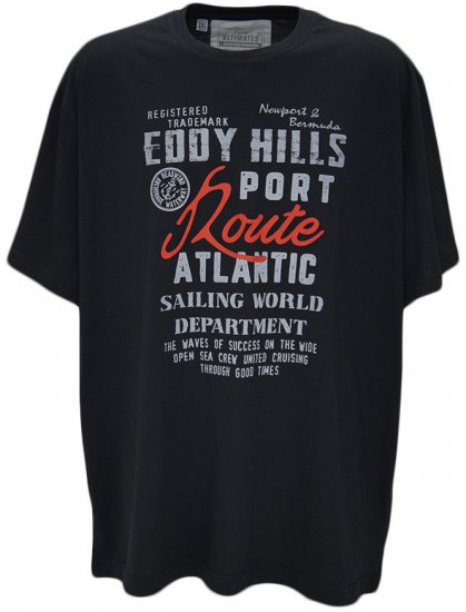 EDDY HILLS Atlantic T-shirt Black - Camisetas - Camisetas - 2XL-14XL