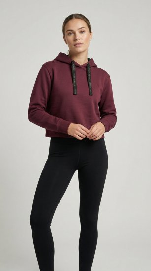 Nora Mikken KAMILLA Cropped Hoodie Burgundy - ROPA DE MUJER XS-XXL - 