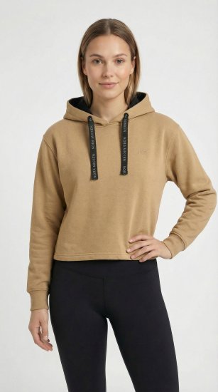 Nora Mikken KAMILLA Cropped Hoodie Camel - ROPA DE MUJER XS-XXL - 