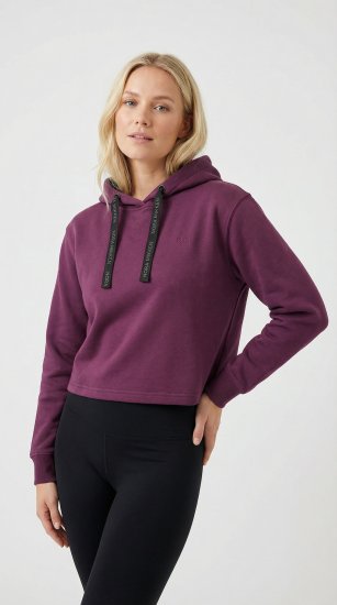 Nora Mikken KAMILLA Cropped Hoodie Mauve Wine - ROPA DE MUJER XS-XXL - 