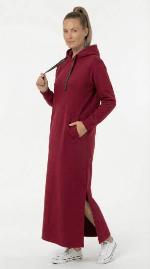Nora Mikken MARTINA Maxi Hoodie Dress Burgundy - ROPA DE MUJER XS-XXL - 