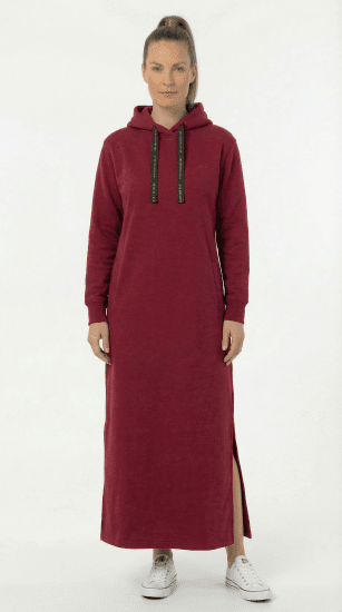Nora Mikken MARTINA Maxi Hoodie Dress Burgundy - ROPA DE MUJER XS-XXL - 