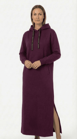 Nora Mikken MARTINA Maxi Hoodie Dress Mauve Wine - ROPA DE MUJER XS-XXL - 
