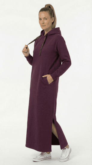 Nora Mikken MARTINA Maxi Hoodie Dress Mauve Wine - ROPA DE MUJER XS-XXL - 