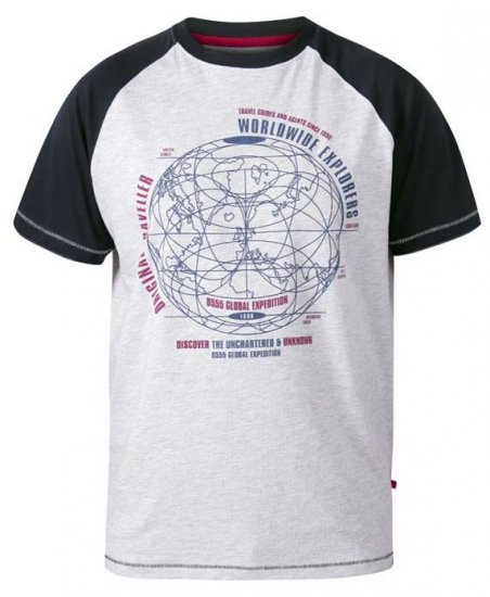 D555 Obama Worldwide Explorers T-Shirt Off White Marl - Camisetas - Camisetas - 2XL-14XL