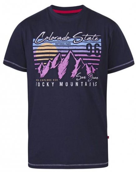 D555 Orkney Rocky Mountains Crew Neck T-Shirt Navy - Camisetas - Camisetas - 2XL-14XL