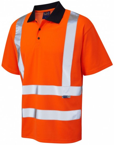 Leo Croyde Comfort Polo Shirt Hi-Vis Orange - Ropa de trabajo - Ropa de trabajo 3XL-6XL