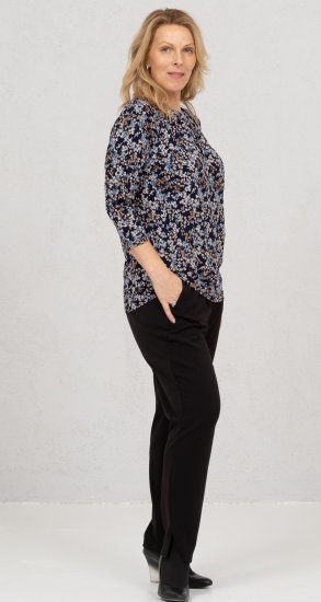 Scandinavian Caramel Tiny Flower Petals Blouse Light Blue - Camisetas estampadas para mujer - 