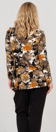 Scandinavian Caramel Flower Petals Tunic Orange and Brown - Camisetas estampadas para mujer - 
