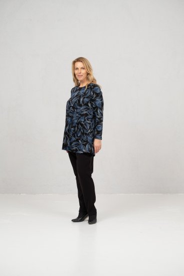 Scandinavian Caramel Swirls Tunic Blue - Camisetas estampadas para mujer - 