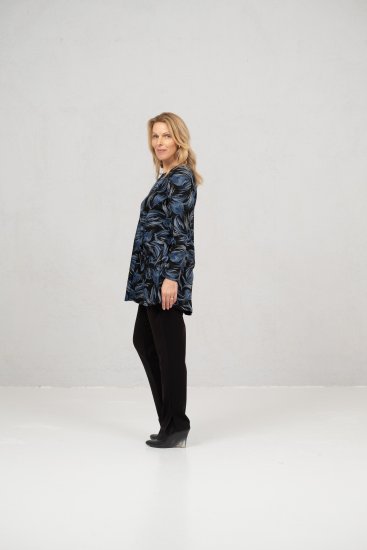 Scandinavian Caramel Swirls Tunic Blue - Camisetas estampadas para mujer - 