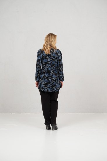 Scandinavian Caramel Swirls Tunic Blue - Camisetas estampadas para mujer - 