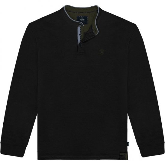Double Outfitters PS-3099 Polo Shirt Mao Collar Black - Polos - Polos 2XL-8XL