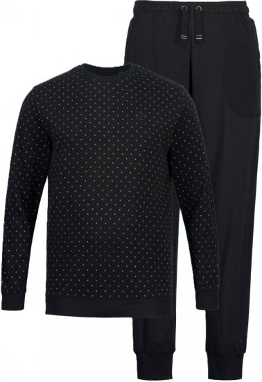 JP1880 Two-piece Pajama Belly Fit Long Sleeve Long Pants Black TALL - ROPA DE HOMBRE MT-6XLT - Tamaños de talle alto