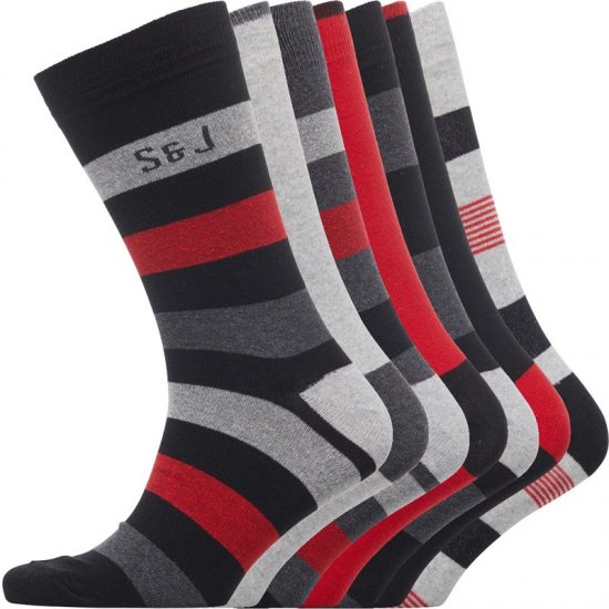 Smith & Jones Red line 7-pack Socks - Ropa interior - Ropa interior 2XL-8XL