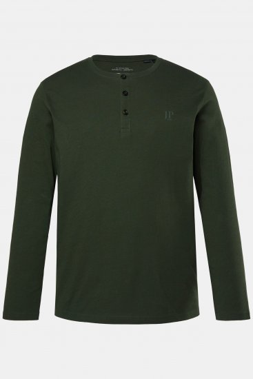 JP1880 Henley Shirt Long Sleeve Dark Green - Camisetas - Camisetas - 2XL-14XL