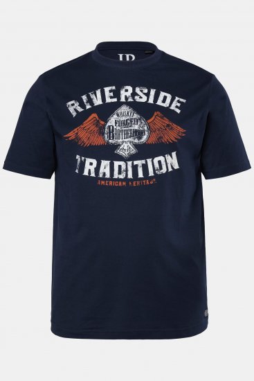 JP1880 T-Shirt Short Sleeve Chest Print Navy - Camisetas - Camisetas - 2XL-14XL
