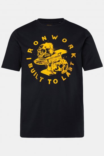 JP1880 T-Shirt Short Sleeve Chest Print Skulls Black - Camisetas - Camisetas - 2XL-14XL
