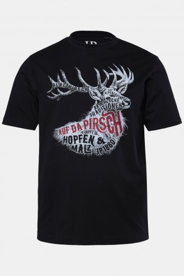 JP1880 T-Shirt Elk Print Black - Camisetas - Camisetas - 2XL-14XL