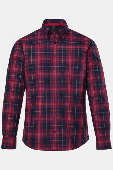 JP1880 Checked Shirt Long Sleeve Red - Camisas - Camisas 2XL-10XL