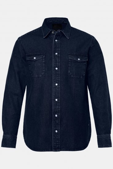 JP1880 Denim Shirt Flexnamic Long Sleeve Navy - Camisas - Camisas 2XL-10XL