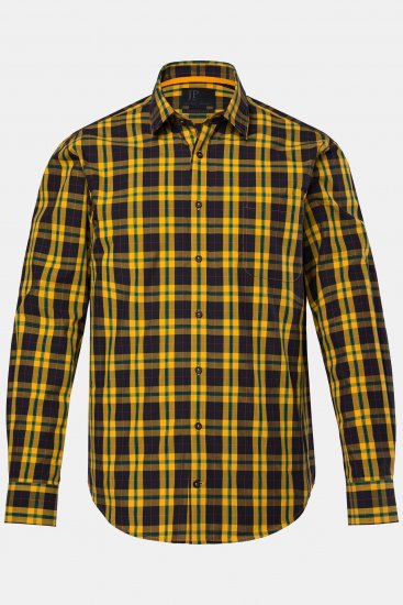 JP1880 Checked Shirt Long Sleeve Kent Collar Curry - Camisas - Camisas 2XL-10XL