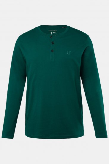 JP1880 Henley T-Shirt Long Sleeve Green - Camisetas - Camisetas - 2XL-14XL