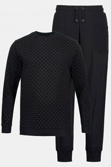 JP1880 Two-piece Pajama Belly Fit Long Sleeve Long Pants Black TALL - ROPA DE HOMBRE MT-6XLT - Tamaños de talle alto